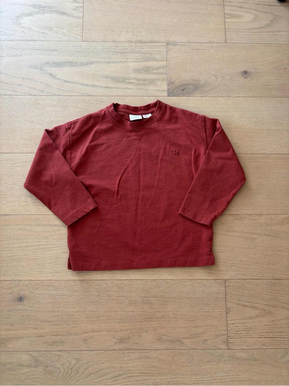 Zara kid orange long sleeve tee, size 4Y